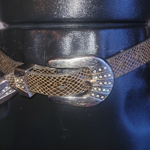 Brown Faux Snakeskin Look Belt - Picture 5 of 5